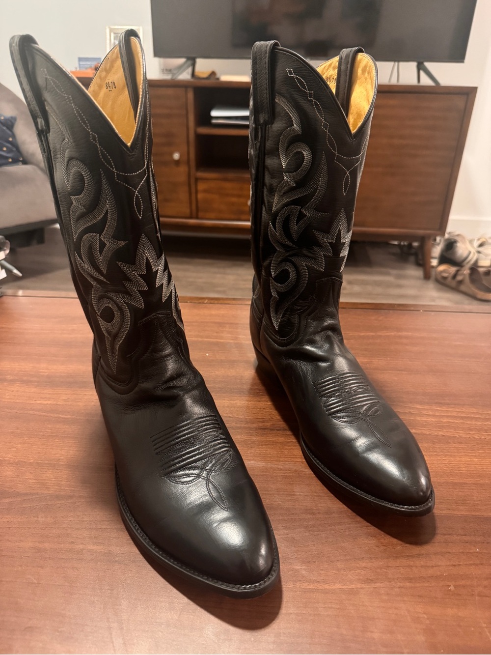 Black Dan Post Milwaukee Western Leather Cowboy Boots - Men’s 11EW